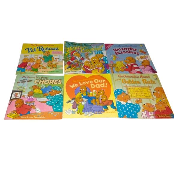 6 Modern Berenstain Bear Books - 2 Living Lights Included - Some Bent - Picture 1 of 4